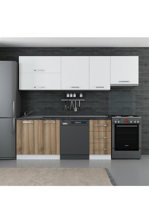 Minar 255 Cm Mutfak Dolabı Beyaz Dore 255-d15