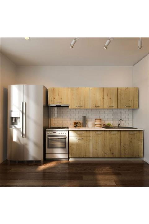 EPİCONCEPT Safir Meşe Mısra Hazır Mutfak Dolabı 260 cm