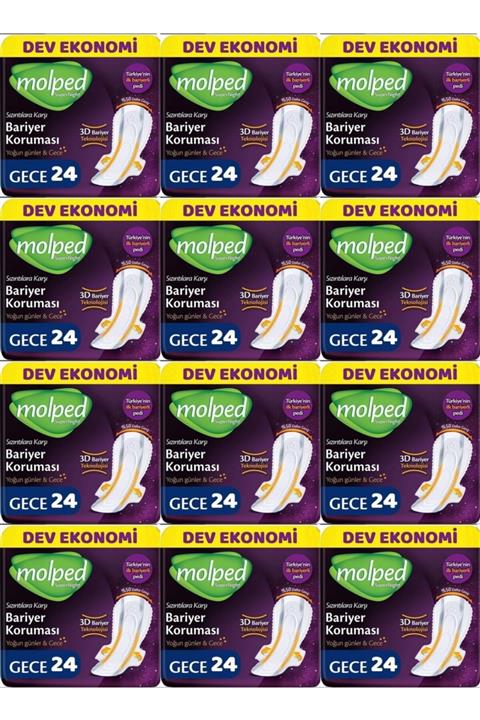 Molped Supernight Gece Dev Hijyenik Ped 24 Lü 12 Adet
