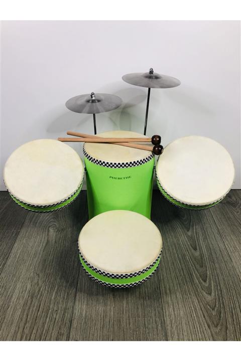 PHEBETHE Çocuk Bateri Seti El Yapımı