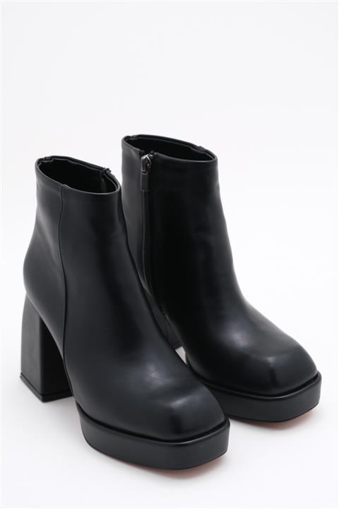 LuviShoes Negro Siyah Cilt Kadın Bot