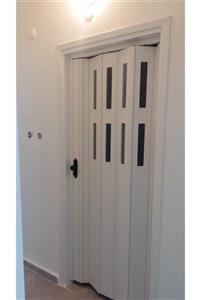 FARAN DEKORASYON Beyaz 2 Sıra Camlı Akordiyon Kapı 158 x 225