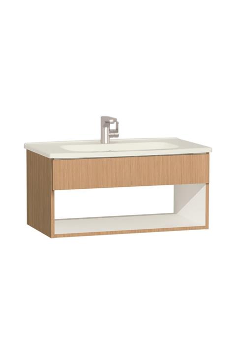 VitrA D-light 58145 Otel Ünite, 90 Cm, Doğal Meşe