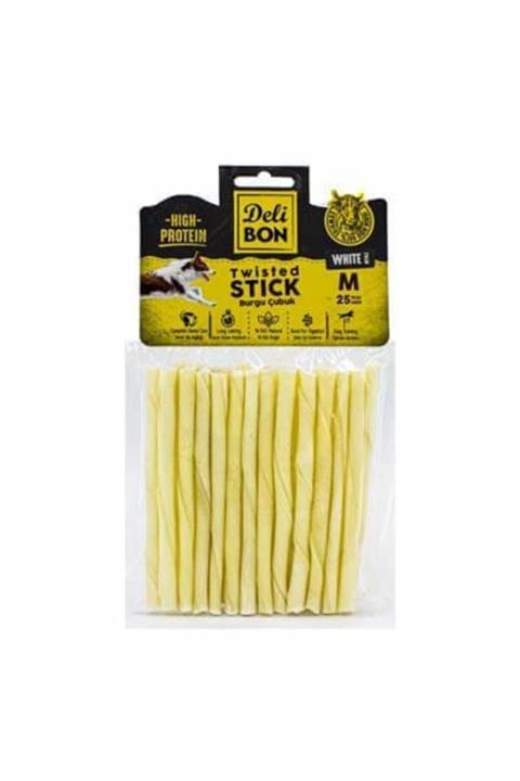 Delibon Deri Burgu Çubuk Orta Boy 25li Paket Beyaz