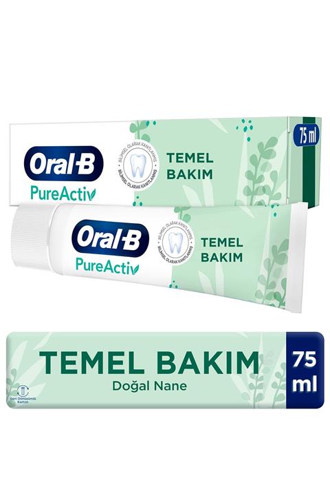 OralB Pureactiv Temel Bakım Diş Macunu 75 ml - %99’u Doğal Bileşenlerden