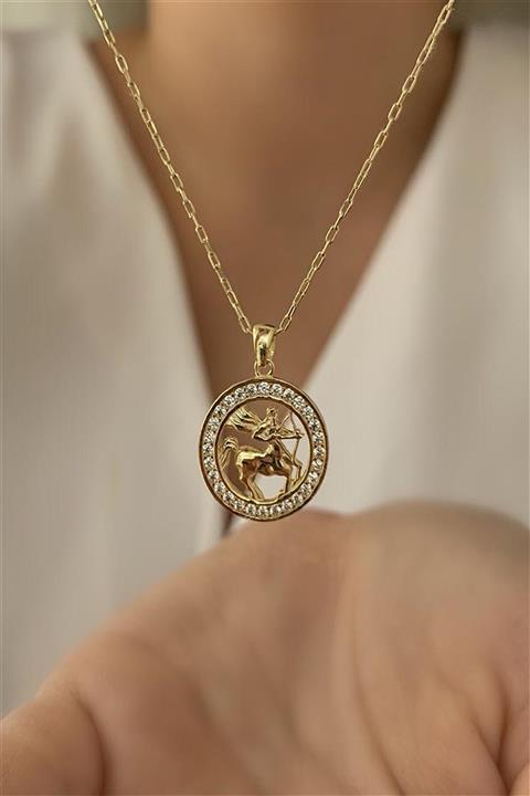 Ziu 925 Ayar 2,8 Gram Yay Burcu Gold Kolye