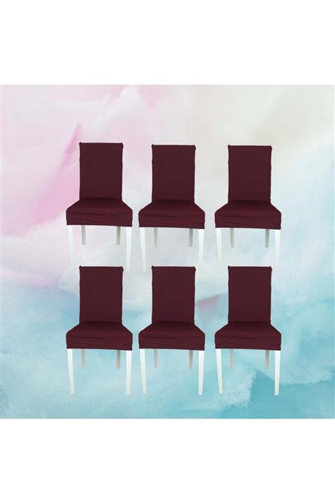 KILIFSAN Bal Peteği Streç Kumaş Sandalye Kılıfı Mürdüm - 6 Adet