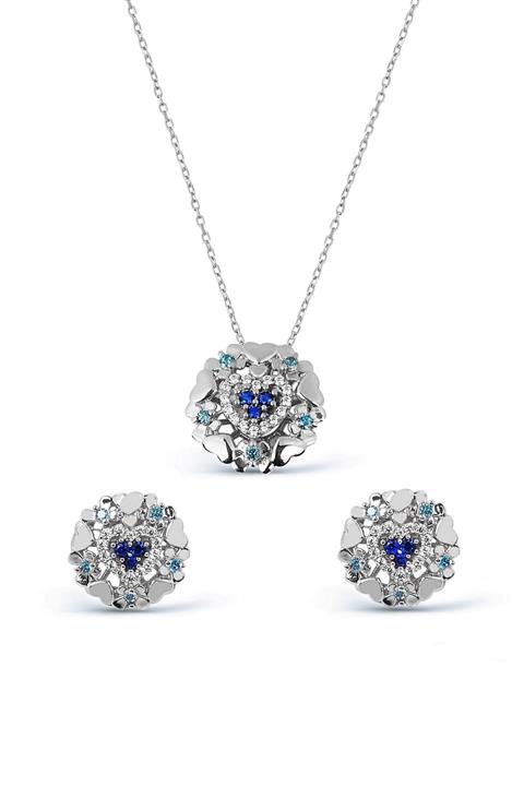 Argentum Concept Kalp Motifli Gümüş Set - S012902