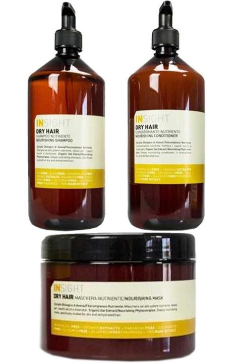 Insight Dry Hair Nourishing Kuru Saç Şampuan 900 ml + Krem 900 ml + Maske 500 ml 8029352351021