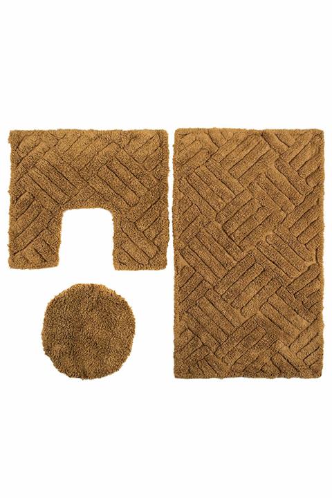 GizHome Cotton Klozet Takımı 3lü Kahve