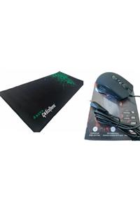 ATAEXPRESS 7 Color 3200dpi Pro Işıklı Mouse Maus Gamer Gaming Oyuncu Mouse 1.5 Metre Kablolu + 70cm Pad Ped