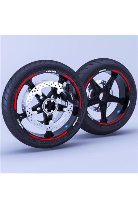 Çınar Extreme Yamaha Yazılı 3 Parçalı Reflektif Kırmızı Yamaha X-max 250 Tech Max Jant Şeridi Sticker Çınar Extrem
