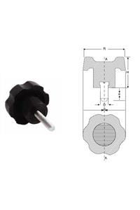 YİSA Çap-70 Metrik-16 Civata Boyu-40 Plastik Yonca Civatalı-50 Ad.