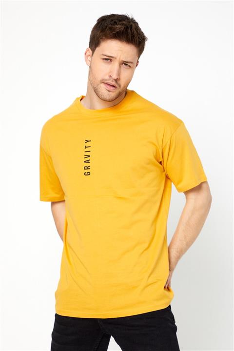 BACKMAN Unisex Gravity Yazılı Sarı Renk Oversize T-shirt
