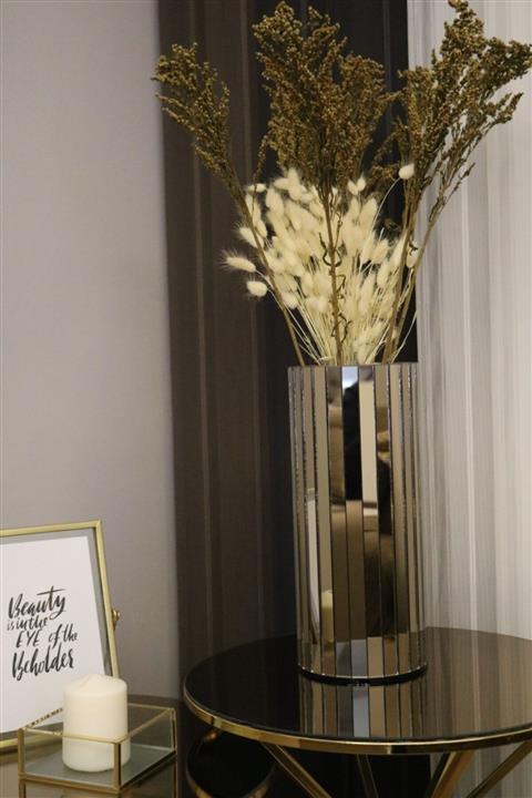 Yerel Üretici 60 Cm Bronz Aynalı Vazo