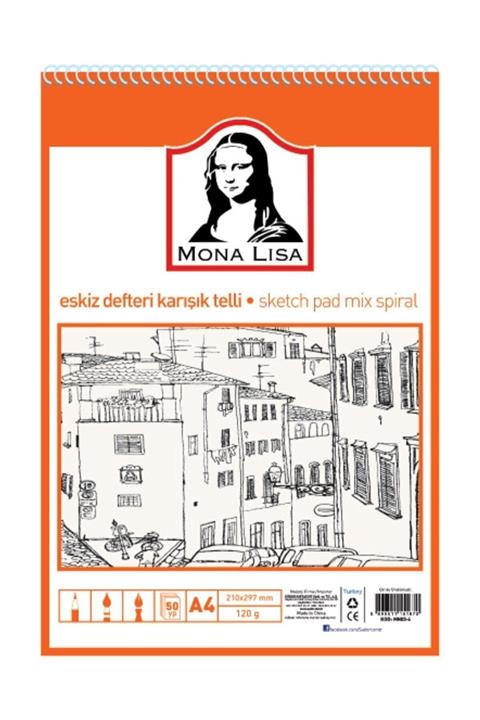 Südor Mona Lisa Eskiz Defteri Karışık Telli A4 50 Yaprak