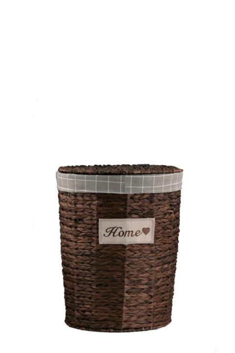 Sever Hasır Koyu Kahve Dikdörtgen Çamaşır Sepeti 49cm