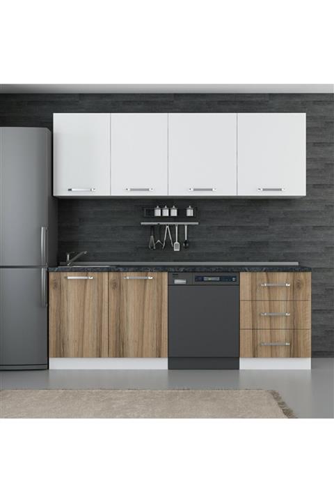 Minar 220 Cm Mutfak Dolabı Beyaz Dore 220-d12