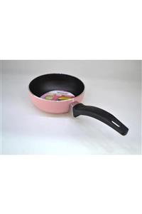 çilekev Küçük Açık Pembe Saplı Cezve & Sütlük & Sosluk Wok Tava 12 Cm