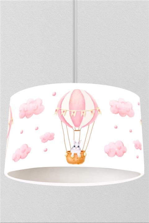 JUNİOR HOME CONCEPT Pembe Balonda Gezen Tavşan Çocuk Odası Sarkıt Avize