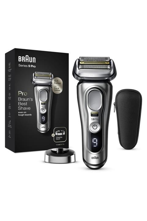 Braun Series 9 Pro 9417 Islak & Kuru Şarjlı Tıraş Makinesi Şarj Standı Seyahat Çantası