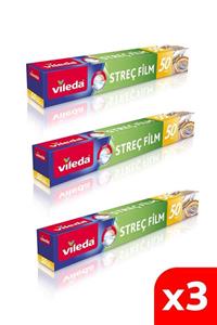 Vileda Streç Film 50 Mt 3'lü Paket