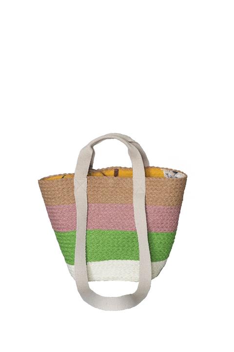 Kavshak Kadın Çok Renkli Hasır Örgü Plaj Çantası
