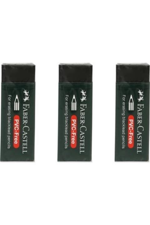 Faber Castell Faber-castell 7089/20 Siyah Silgi, 3'lü