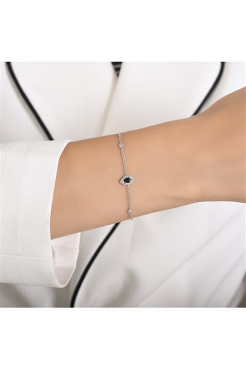 Ice Diamond Safir Taşlı Pırlanta Zincirli Bileklik