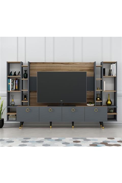 MOBİLYA GEZEGENİ Pastel X2125 Çırağan - Antrasit 220 Cm