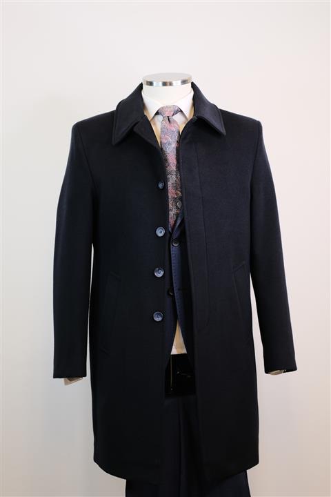 Moda Rabin Erkek Lacivert Bebe Yaka Palto