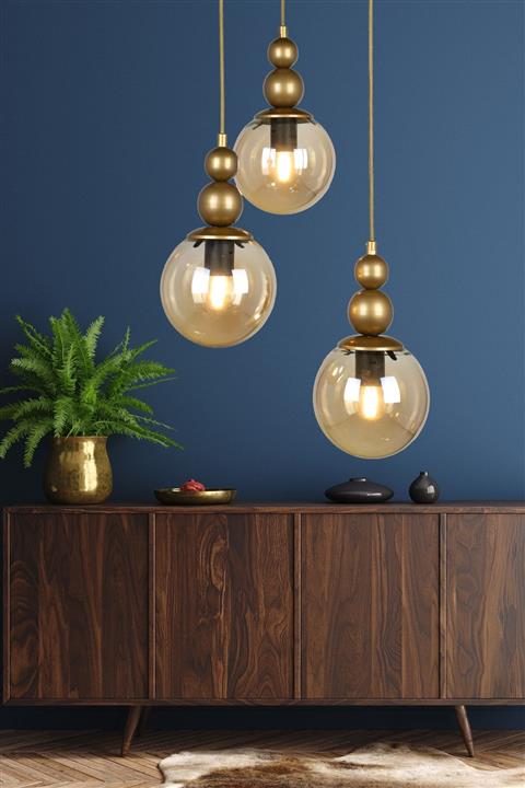 Begüsa Sonsuz 3.lü Avize Eskitme Bal Cam