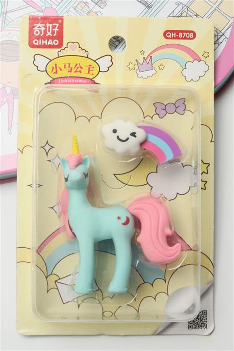 QIHAO Unicorn Silgi Mint Gövde Pembe Kuyruk