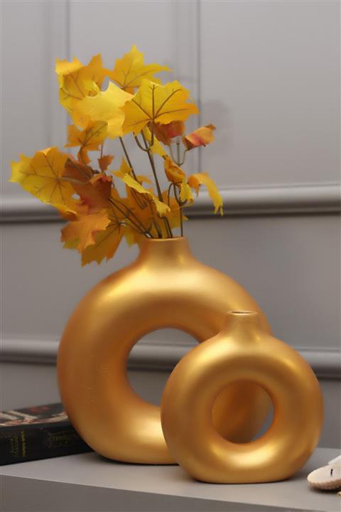 ZİLLİ CONCEPT Seramik 2'li Set Vazo Gold