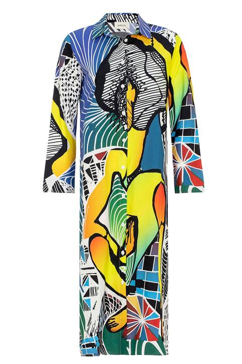 Jadeandmate Kadın Blue Paınt Gömlek Elbise