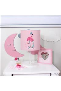 Çekirdek Home Bisikletli Flamingo Çocuk Odası Abajur