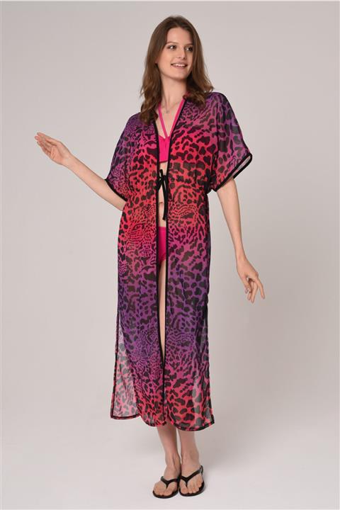 Bolder Leopar Desen Plaj Elbisesi