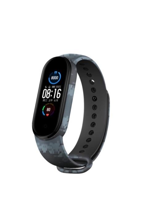 ucuzmi Xiaomi Mi Band 5 Akıllı Bileklik Kordon Kayış 3m Silikon Kamuflaj Streo Mix Renk