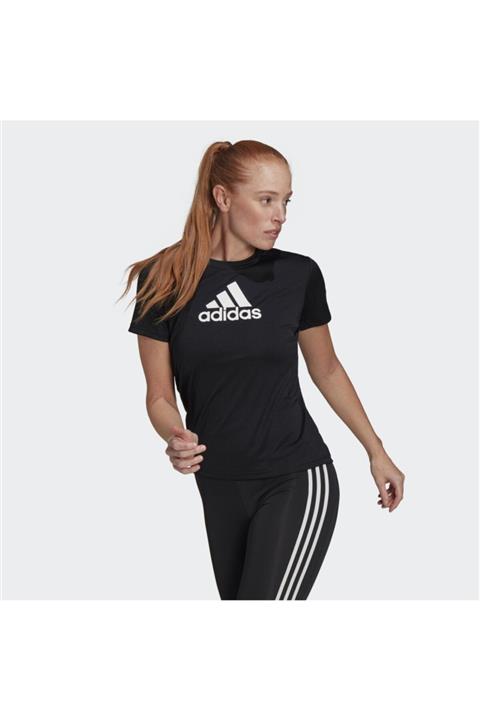 adidas Kadın Playera Primeblue Designed 2 Move Logo Sport Siyah T-Shirt Gl3820