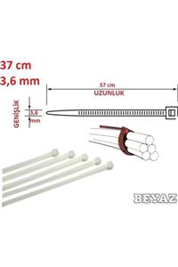 Pemsan 37cm X 3,6mm Plastik Cırt Kelepçe ( Kablo Bağı ) Saydam-beyaz