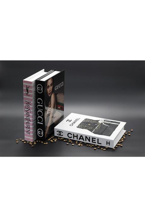 Kuka 3'lü Set Chanel, Ysl & Gucci Kitap Kutusu