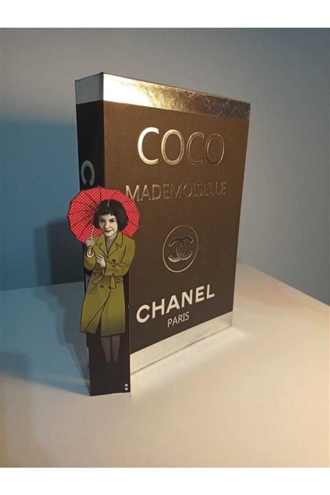 Yedi Home&Decor Coco Chanel Siyah Gümüş Dekoratif Kitap Kutu Obje Chanel Paris