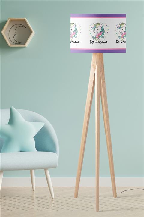 Evmila Renkli Unicornlar Çocuk Odası Lambader