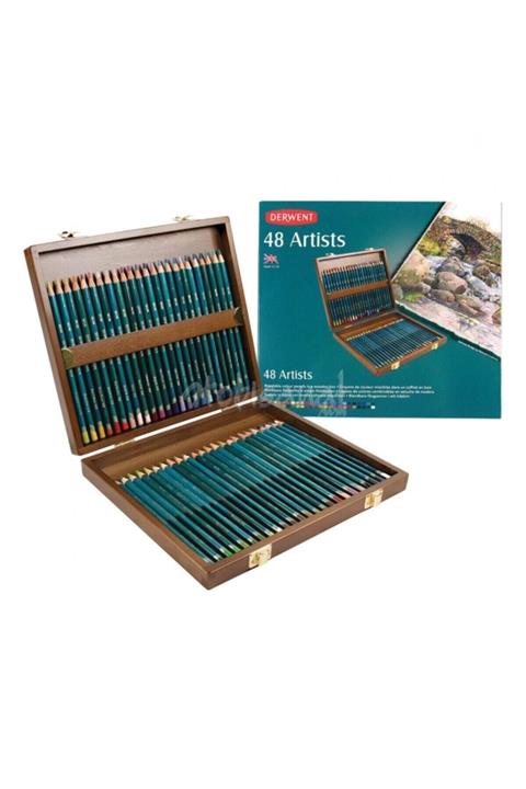 Derwent Artists Pencils Artist Kuru Boya Kalemi 48'li Set Ahşap Kutu