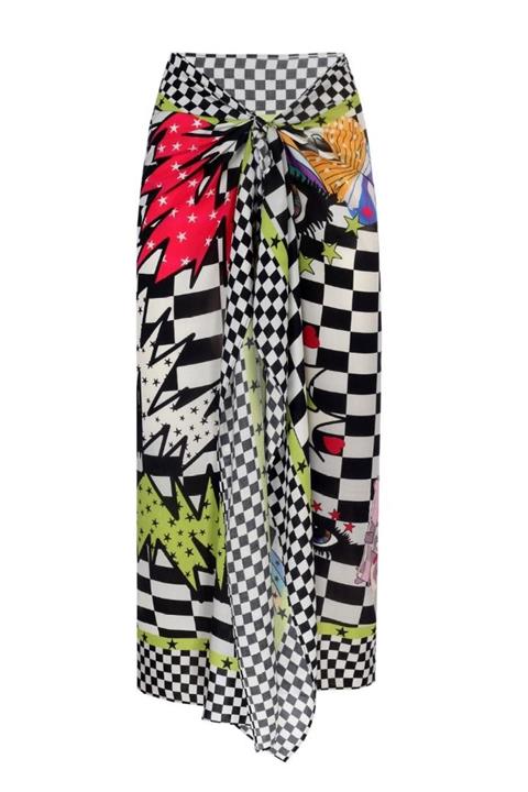 LOVEIST STORE Kadın Renkli Scacchı Pareo