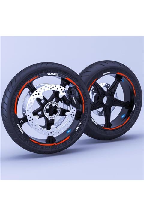 Çınar Extreme Yamaha Yazılı 3 Parçalı Floresan Turuncu Yamaha Yzf R125 Jant Şeridi Sticker
