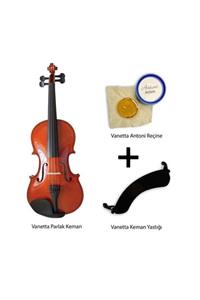 VANETTA Vl-1a 4/4 Parlak Keman Seti (yay, Yastık, Reçine, Çanta Dahil)
