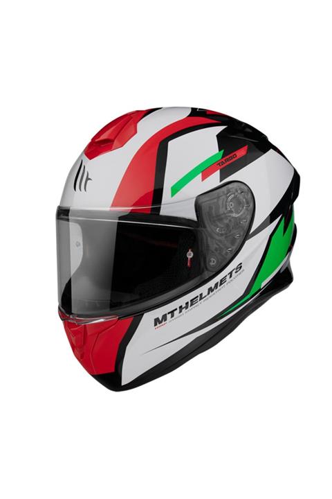 MT Helmets Targo Pro Sound C6 Helmet Yeşil Kırmızı