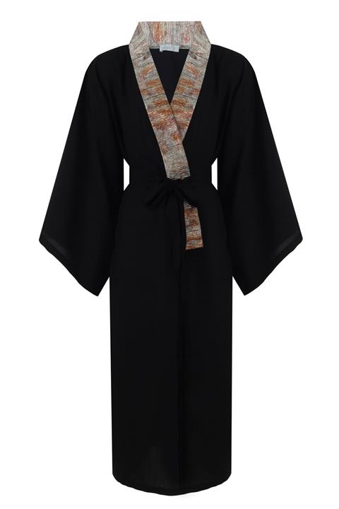ERW'S Siyah Gold Uzun Kimono