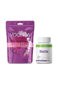 Voonka Collagen Beauty Gummies 30 Çiğnenebilir Tablet + Biotin Takviyesi 2500 Mcg 102 Tablet